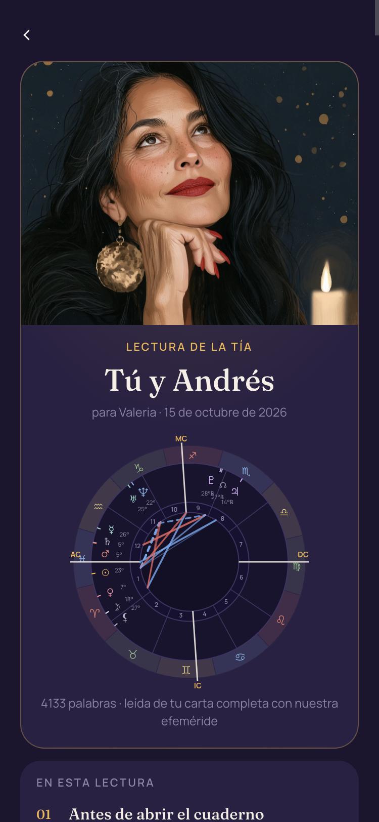 Portada de una lectura de la Tía: Tú y Andrés